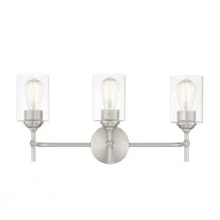 Home Decorators Collection Ayelen 22 in. 3-Light Brushed Nickel Modern Bathroom Vanity Light