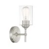 Home Decorators Collection Ayelen 1-Light Brushed Nickel Indoor Wall Sconce, Modern Wall Light -Flora Home Decorators Soldes brushed nickel with clear glass home decorators collection wall sconces 39342 hbu 64 1000