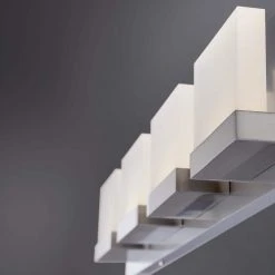 Home Decorators Collection Alberson Collection 4-Light Brushed Nickel LED Vanity Light with Frosted Acrylic Shade -Flora Home Decorators Soldes brushed nickel with frosted glass home decorators collection vanity lighting 28025 hbu 44 1000