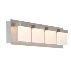 Home Decorators Collection Alberson Collection 4-Light Brushed Nickel LED Vanity Light with Frosted Acrylic Shade -Flora Home Decorators Soldes brushed nickel with frosted glass home decorators collection vanity lighting 28025 hbu c3 1000