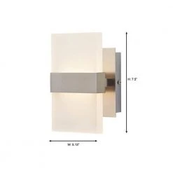 Home Decorators Collection Alberson 5 in. Brushed Nickel 2-Light LED Sconce -Flora Home Decorators Soldes brushed nickel with frosted glass home decorators collection wall sconces 28616 hbur 40 1000