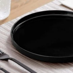 Home Decorators Collection Trenblay Melamine Dinnerware Set in Charcoal Black (Service For 4) -Flora Home Decorators Soldes charcoal black home decorators collection dinnerware sets tpl1105mdsbb c3 1000
