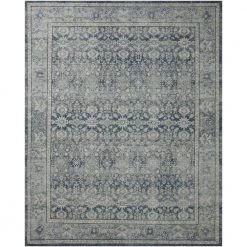 Home Decorators Collection Leesa Charcoal/Grey 7 ft. 6 in. x 9 ft. 6 in. Traditional Polyester Area Rug
