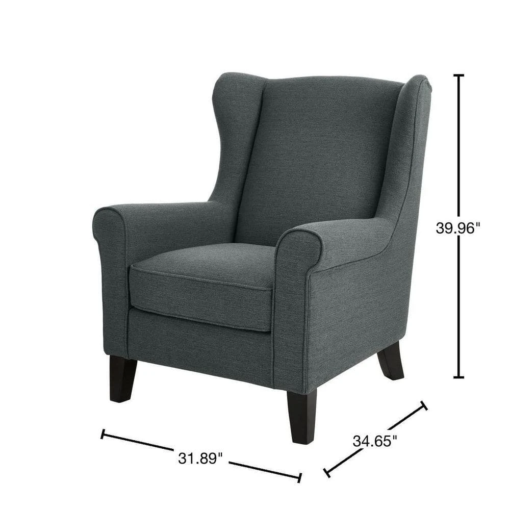 Home Decorators Collection Larkyn Charcoal Upholstered Accent Chair 5 Home Decorators Collection Larkyn Charcoal Upholstered Accent Chair - Image 3