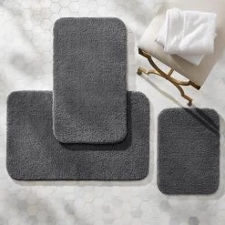 Home Decorators Collection Eloquence Charcoal 24 in. x 40 in. Nylon Machine Washable Bath Mat -Flora Home Decorators Soldes charcoal home decorators collection bathroom rugs bath mats 398827 1d 1000
