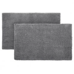 Home Decorators Collection Charcoal 24 in. x 40 in. Cotton Reversible Bath Rug -Flora Home Decorators Soldes charcoal home decorators collection bathroom rugs bath mats hmt443 charcoal 1f 1000