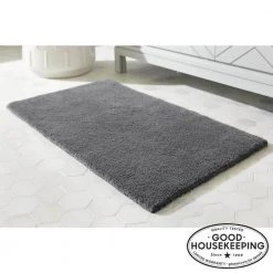Home Decorators Collection Charcoal 24 in. x 40 in. Cotton Reversible Bath Rug