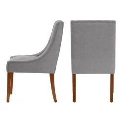 Home Decorators Collection Leaham Charcoal Upholstered Dining Chairs with Walnut Accents (Set of 2) -Flora Home Decorators Soldes charcoal home decorators collection dining chairs 57 3 c3 1000