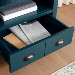 Home Decorators Collection Whitehaven Charleston Teal Wood TV stand with Adjustable Shelves and Two Drawers (45 in. W x 26 in. H) -Flora Home Decorators Soldes charleston home decorators collection tv stands sk19334br1 c 1d 1000