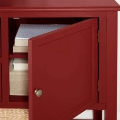 Home Decorators Collection Burton 56 in. Red Standard Rectangle Wood Console Table with Drawers -Flora Home Decorators Soldes chili home decorators collection console tables sk19337r2 c 66 1000