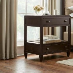Home Decorators Collection Bonterra 2-Drawer Chocolate Nightstand (32.5 in. W x 21.65 in. D x 30.25 in. H) -Flora Home Decorators Soldes chocolate home decorators collection nightstands hd 002 ns ch a0 1000