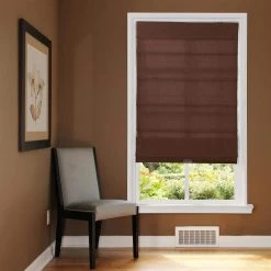 Home Decorators Collection Cordless Light Filtering Fabric Roman Shade 27X64 Chocolate -Flora Home Decorators Soldes chocolate home decorators collection roman shades rsfd2764 31 1000