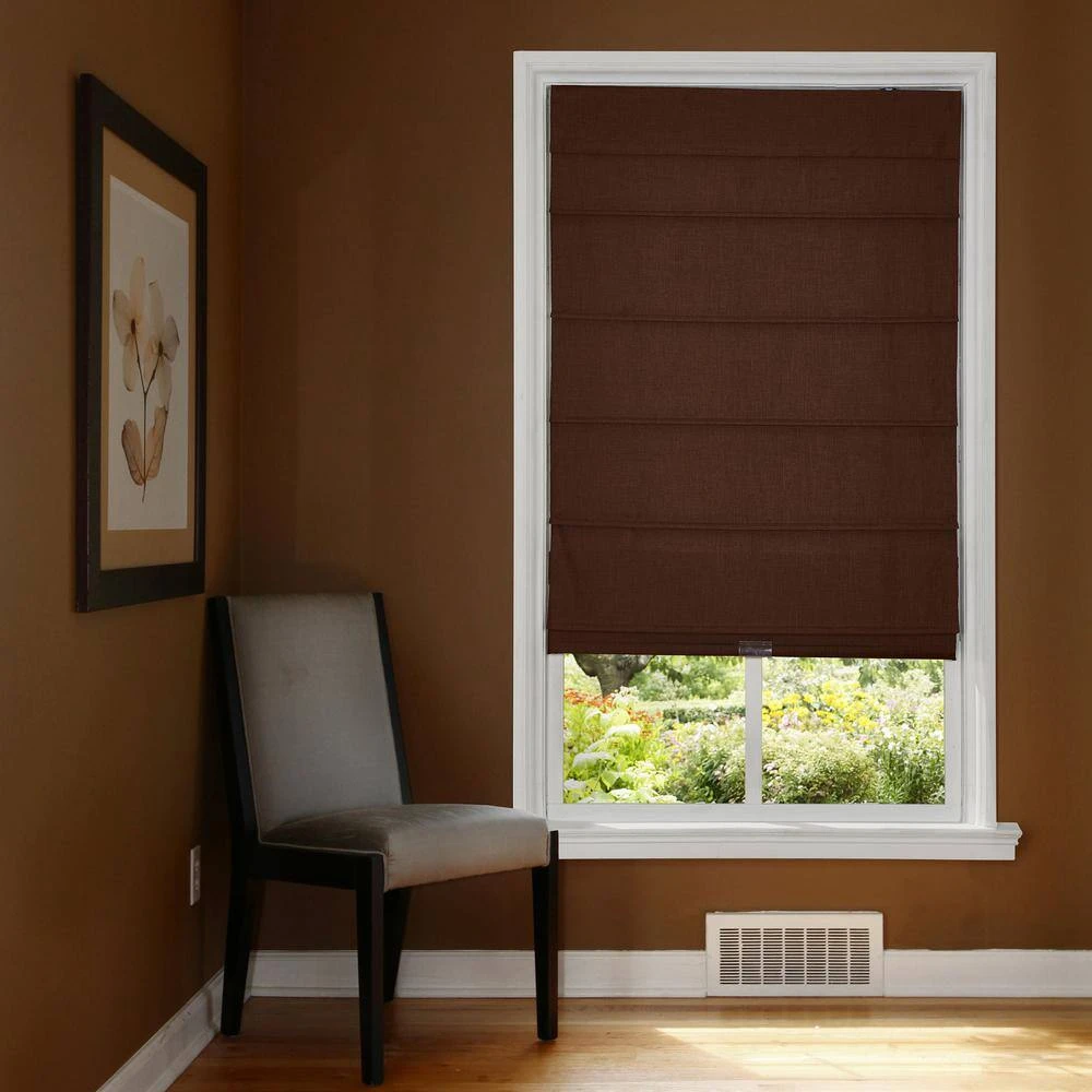 Home Decorators Collection Cordless Blackout Fabric Roman Shade 29X64 Chocolate 8 Home Decorators Collection Cordless Blackout Fabric Roman Shade 29X64 Chocolate - Image 6