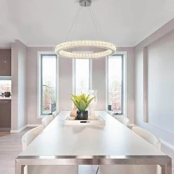 Home Decorators Collection 24 in. Chrome Integrated LED Pendant with Clear Crystals 17 Home Decorators Collection 24 in. Chrome Integrated LED Pendant with Clear Crystals -Flora Home Decorators Soldes chrome home decorators collection chandeliers 20748 001 fa 1000