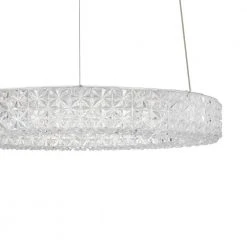 Home Decorators Collection Wesley Park 100-Watt Integrated LED Chrome Pendant Hanging Light with Clear Round Acrylic Ring Shade -Flora Home Decorators Soldes chrome home decorators collection chandeliers 21221 1d 1000