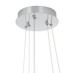 Home Decorators Collection Wesley Park 150-Watt Integrated LED Chrome Pendant Hanging Light with Clear Round Acrylic Ring Shades -Flora Home Decorators Soldes chrome home decorators collection chandeliers 21222 a0 1000