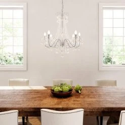 Home Decorators Collection Canterbury Park 6-Light Chrome Crystal Chandelier -Flora Home Decorators Soldes chrome home decorators collection chandeliers 29360 hbu 66 1000