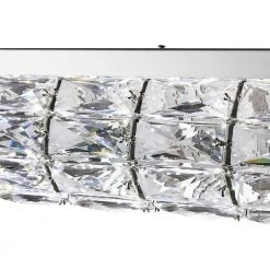 Home Decorators Collection Keighley 36 in. Integrated LED Chrome Modern Linear Chandelier for Dining Room or Kitchen Island with Crystal Shade -Flora Home Decorators Soldes chrome home decorators collection chandeliers 7151 ndm a0 1000