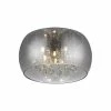 Home Decorators Collection 5-Light Chrome Glass Integrated LED Flush Mount with Clear Glass Beads