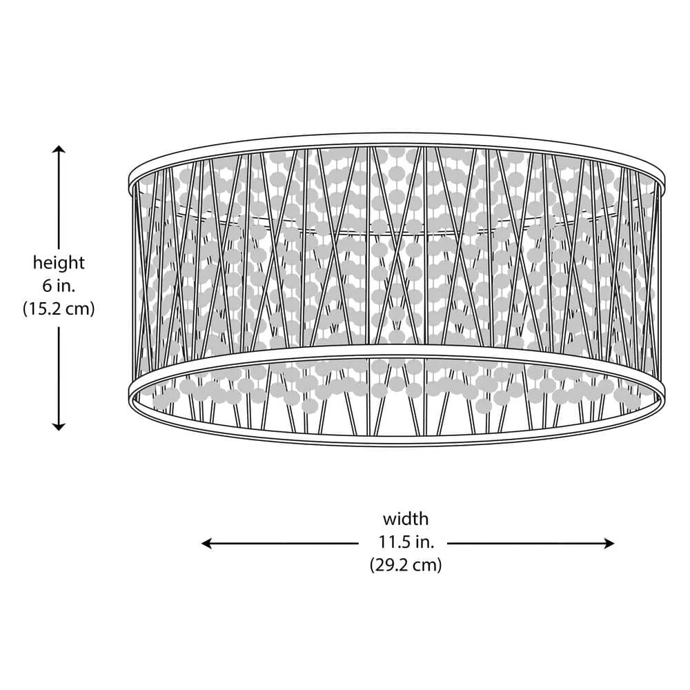 Home Decorators Collection Saynsberry 11.5 in. 3-Light Polished Chrome and Crystal Drum Shape Flush Mount Bedroom Ceiling Light Fixture 9 Home Decorators Collection Saynsberry 11.5 in. 3-Light Polished Chrome and Crystal Drum Shape Flush Mount Bedroom Ceiling Light Fixture - Image 7