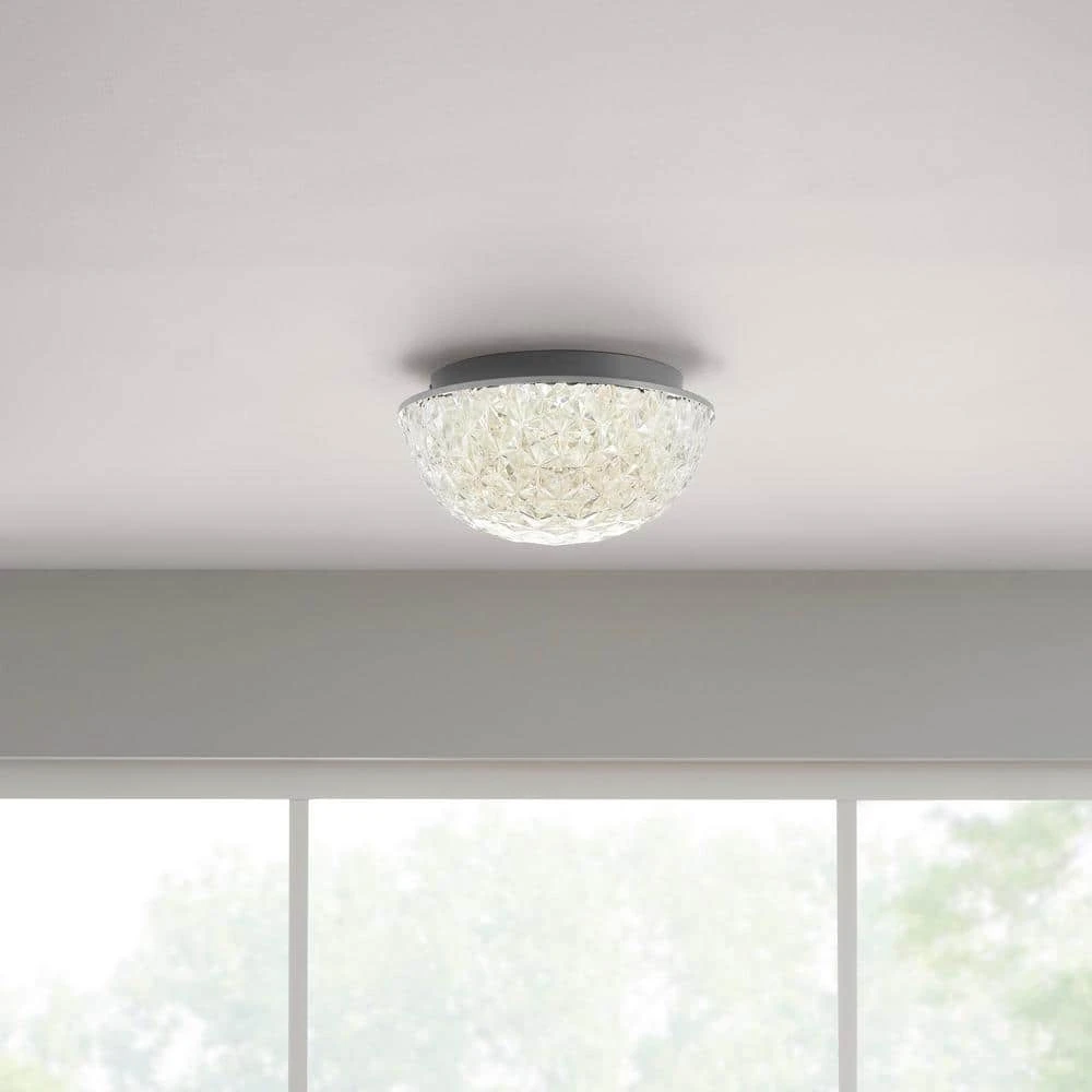 Home Decorators Collection Ellis Place 12.25 in. Chrome LED Round Flush Mount, Modern Ceiling Light 4 Home Decorators Collection Ellis Place 12.25 in. Chrome LED Round Flush Mount, Modern Ceiling Light - Image 2
