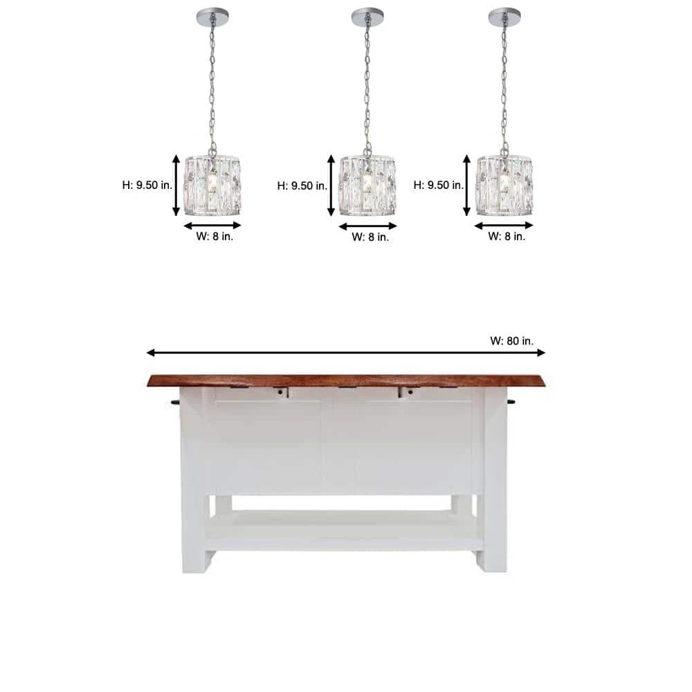 Home Decorators Collection Kristella 1-Light Crystal and Chrome Pendant 7 Home Decorators Collection Kristella 1-Light Crystal and Chrome Pendant - Image 5