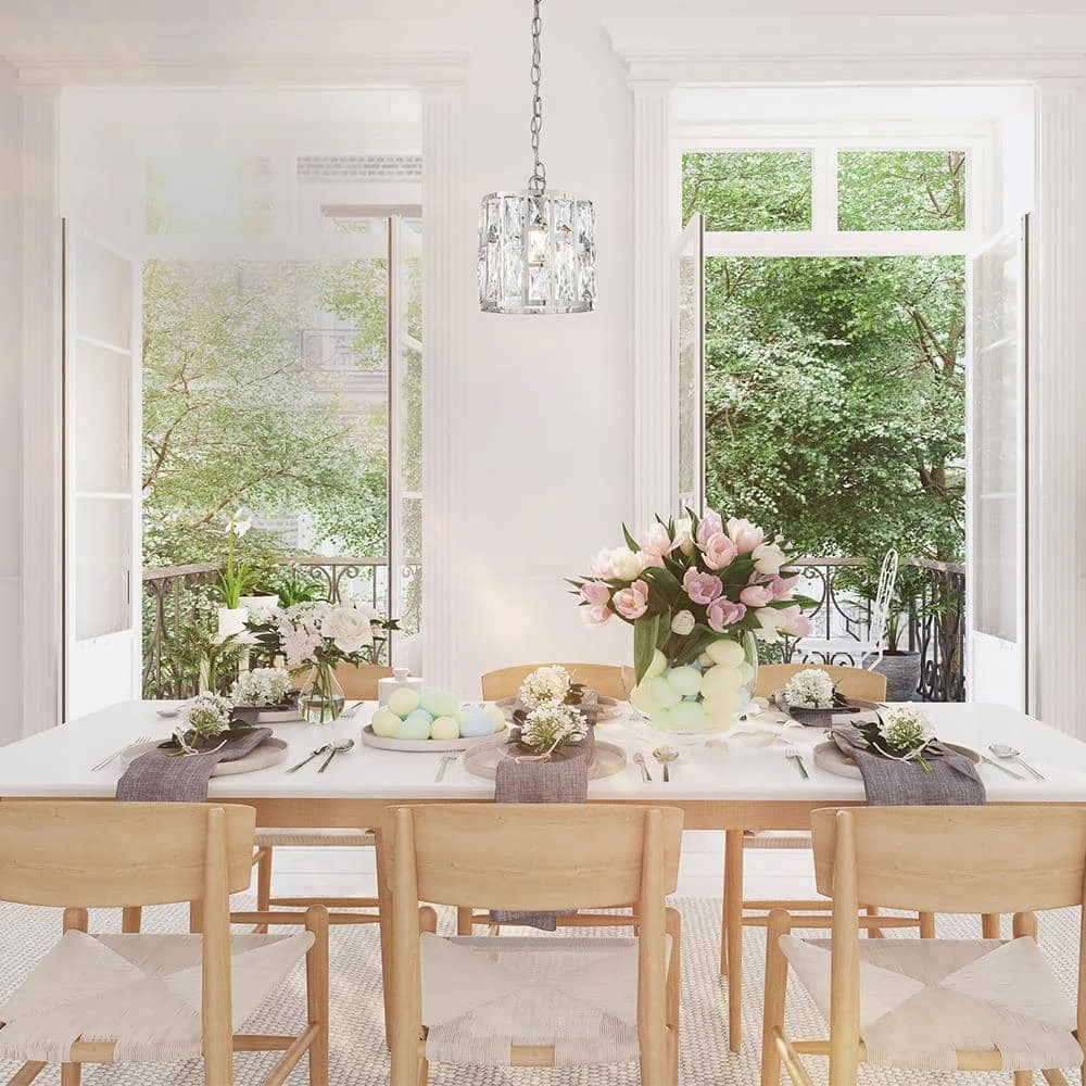 Home Decorators Collection Kristella 1-Light Crystal and Chrome Pendant 11 Home Decorators Collection Kristella 1-Light Crystal and Chrome Pendant - Image 9