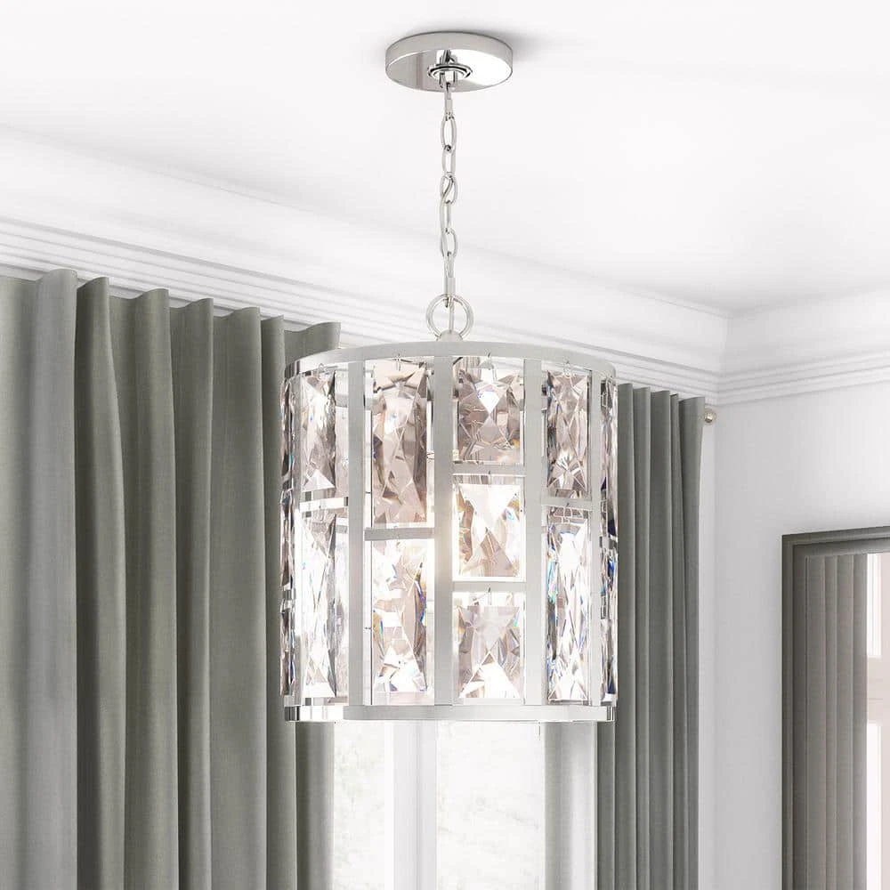 Home Decorators Collection Kristella 1-Light Crystal and Chrome Pendant 6 Home Decorators Collection Kristella 1-Light Crystal and Chrome Pendant - Image 4