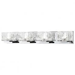Home Decorators Collection Tulianne 75-Watt Equivalent 4-Light Chrome LED Vanity Light with Clear Cube Glass