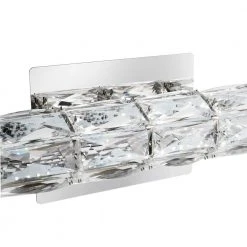 Home Decorators Collection Keighley 18 in. 1-Light Chrome LED Crystal Bathroom Vanity Light Fixture Bar -Flora Home Decorators Soldes chrome home decorators collection vanity lighting 4151 ndm 18 40 1000