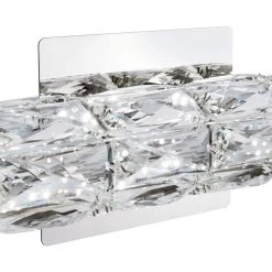 Home Decorators Collection Keighley 24 in. 1-Light Chrome Integrated LED Bathroom Vanity Light Bar with Crystal Shade -Flora Home Decorators Soldes chrome home decorators collection vanity lighting 4151 ndm a0 1000