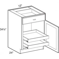 Home Decorators Collection Hargrove Assembled 12x34.5x24 in. Plywood Shaker Base Kitchen Cabinet Right 2 rollouts Soft Close in Stained Cinnamon -Flora Home Decorators Soldes cinnamon stain home decorators collection assembled kitchen cabinets b12r 2t hcn c3 1000