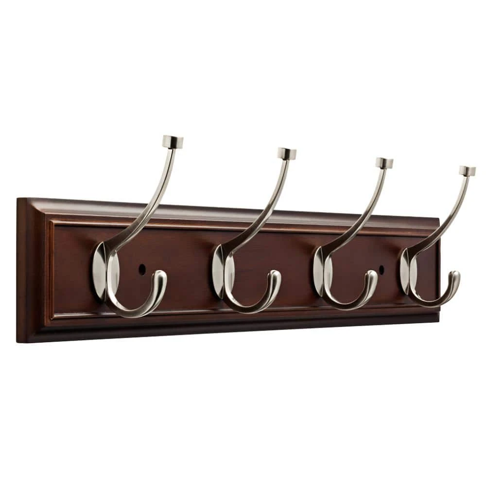 Home Decorators Collection 27 in. Cocoa and Satin Nickel Deluxe Pilltop Hook Rack 3 Home Decorators Collection 27 in. Cocoa and Satin Nickel Deluxe Pilltop Hook Rack