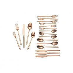 Home Decorators Collection Brenner 20-Piece Copper Finished Stainless Steel Flatware Set (Service for 4) 24 Home Decorators Collection Brenner 20-Piece Copper Finished Stainless Steel Flatware Set (Service for 4) -Flora Home Decorators Soldes copper home decorators collection flatware sets ks6612 20p pvd c3 1000