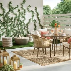 Home Decorators Collection Cream Square Macrame Floor Pouf Ottoman (20 in.) -Flora Home Decorators Soldes cream home decorators collection ottomans mh 1839 76 1000