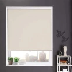 Home Decorators Collection Cream Cordless Stain Resistant Blackout Roller Shades 55 in. W x 72 in. L -Flora Home Decorators Soldes cream home decorators collection roller shades inv150 254279 4f 1000