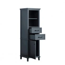 Home Decorators Collection Merryfield 20 in. W x 16 in. D x 65 in. H Floor Linen Tower in Dark Blue-Gray -Flora Home Decorators Soldes dark blue gray home decorators collection linen cabinets 19112 lt20 dg 77 1000