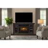 Home Decorators Collection Madison 68 in. Freestanding Electric Fireplace TV Stand in Dark Brown