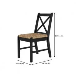 Home Decorators Collection Dorsey Black Wood Dining Chair with Cross Back and Rush Seat (Set of 2) (17.72 in. W x 35.43 in. H) 20 Home Decorators Collection Dorsey Black Wood Dining Chair with Cross Back and Rush Seat (Set of 2) (17.72 in. W x 35.43 in. H) -Flora Home Decorators Soldes dark charcoal home decorators collection dining chairs ch1902032 nblk 4f 1000