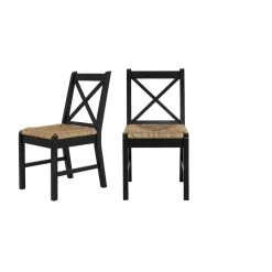 Home Decorators Collection Dorsey Black Wood Dining Chair with Cross Back and Rush Seat (Set of 2) (17.72 in. W x 35.43 in. H) 18 Home Decorators Collection Dorsey Black Wood Dining Chair with Cross Back and Rush Seat (Set of 2) (17.72 in. W x 35.43 in. H) -Flora Home Decorators Soldes dark charcoal home decorators collection dining chairs ch1902032 nblk 77 1000