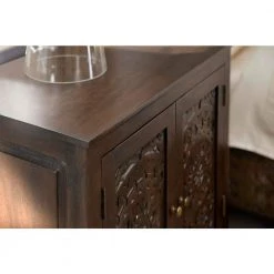 Home Decorators Collection Katya Dark Coffee Hand Carved Wood Nightstand (32 in W. X 30 in H.) -Flora Home Decorators Soldes dark coffee home decorators collection nightstands acac oc008d 66 1000