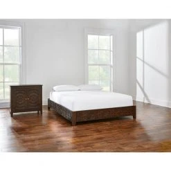Home Decorators Collection Katya Dark Coffee Wood King Standard Bed (79 in. W x 12 in. H) -Flora Home Decorators Soldes dark coffee home decorators collection panel beds acac oc006k 40 1000