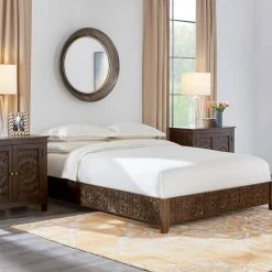 Home Decorators Collection Katya Dark Coffee Wood King Standard Bed (79 in. W x 12 in. H) -Flora Home Decorators Soldes dark coffee home decorators collection panel beds acac oc006k c3 1000