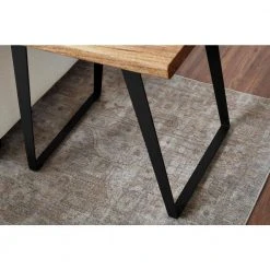 Home Decorators Collection Cosbyrne Rectangular Dark Natural Finish Wood End Table with Metal Base (22 in. W x 22.5 in. H) -Flora Home Decorators Soldes dark natural home decorators collection end side tables acb 2609 60 1d 1000