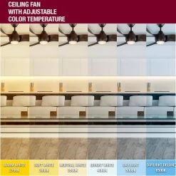 Home Decorators Collection Kayden DC 60 in. White Color Changing Integrated LED Indoor/Outdoor Dark Oak Ceiling Fan with Light Kit and Remote -Flora Home Decorators Soldes dark oak home decorators collection ceiling fans with lights 52060 d4 1000