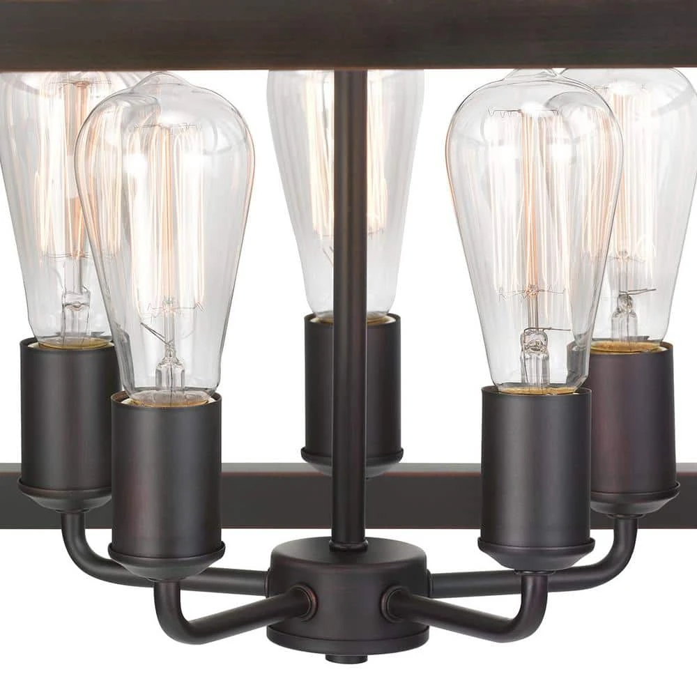 Home Decorators Collection Boswell Quarter 20 in. 5-Light Distressed Black Farmhouse Pendant for Kitchen or Entryway 9 Home Decorators Collection Boswell Quarter 20 in. 5-Light Distressed Black Farmhouse Pendant for Kitchen or Entryway - Image 7