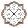 Home Decorators Collection Quatrefoil Medallion Farmhouse Metal and Wood Dimensional Wall Art (26 in. W x 26 in. H) -Flora Home Decorators Soldes distressed finish with black home decorators collection wall sculptures dc21 37023 64 1000