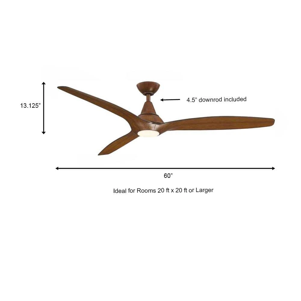 Home Decorators Collection Tidal Breeze 60 in. LED Indoor Distressed Koa Ceiling Fan with Light Kit and Remote Control 6 Home Decorators Collection Tidal Breeze 60 in. LED Indoor Distressed Koa Ceiling Fan with Light Kit and Remote Control - Image 4