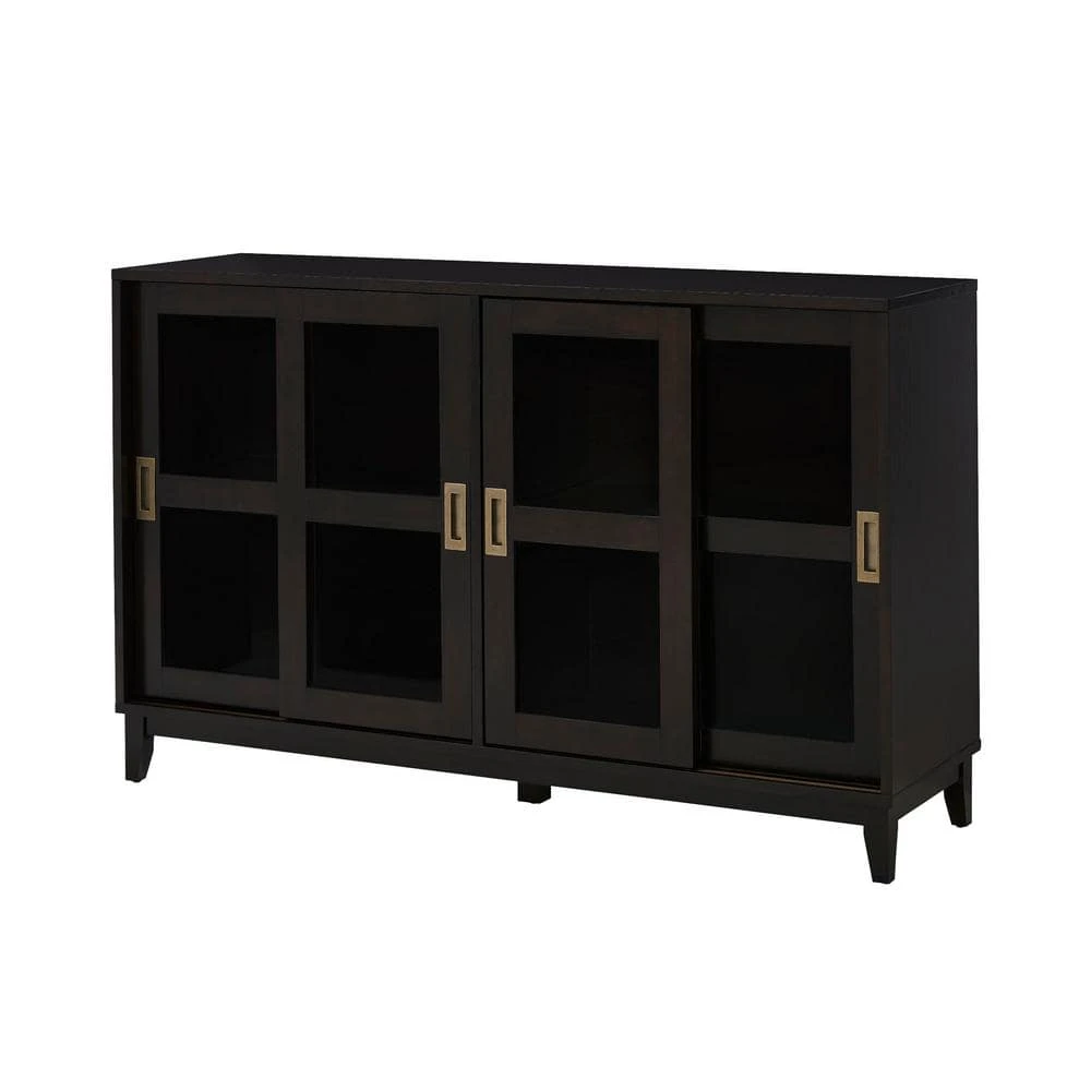 Home Decorators Collection Canonbury Ebony Wood Buffet Table with Glass Doors (55.30 in. W x 34 in. H) 3 Home Decorators Collection Canonbury Ebony Wood Buffet Table with Glass Doors (55.30 in. W x 34 in. H)