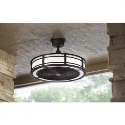 Home Decorators Collection Brette II 23 in. LED Indoor/Outdoor Espresso Bronze Ceiling Fan with Light and Remote Control -Flora Home Decorators Soldes espresso bronze home decorators collection ceiling fans with lights am382b eb 66 1000